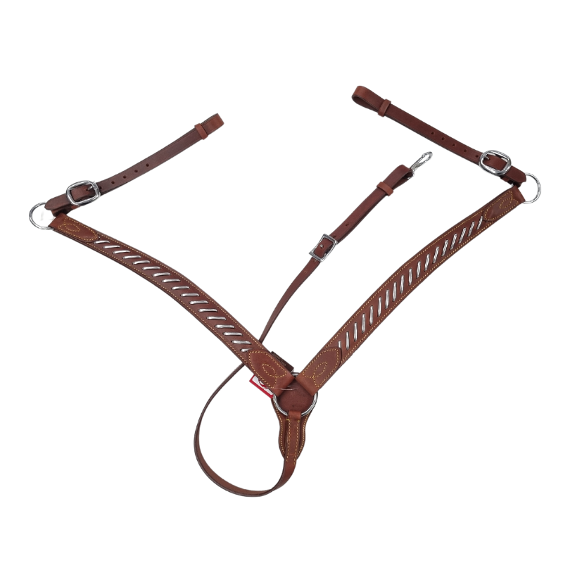 Breast Plate Western Silver Lacing